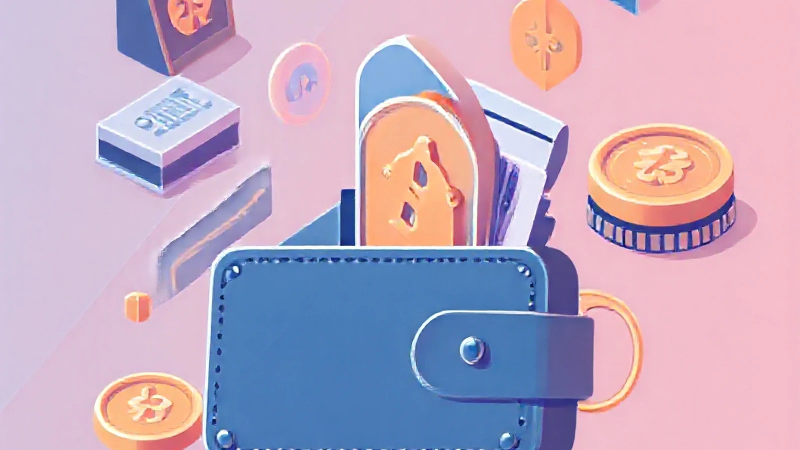 Editorial illustration representing a set of wallet-security guides branching from a central hub